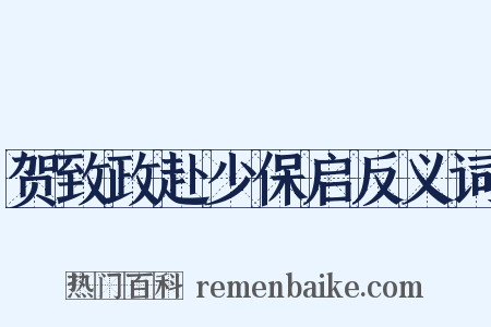 贺致政赴少保启反义词是什么意思的图片